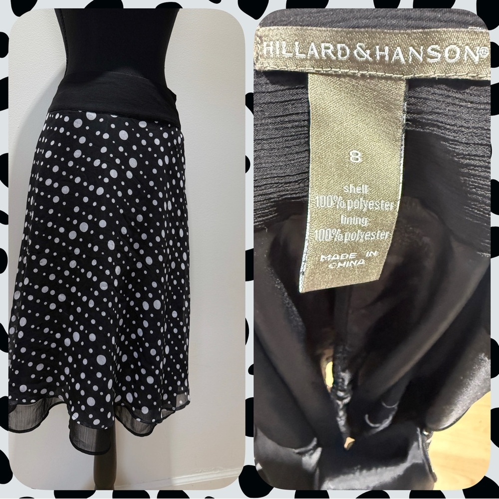 Hillard & Hanson Black and White A-Line Skirt-size 8